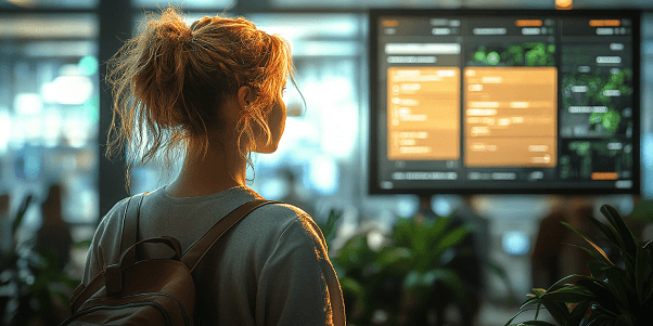 Une personne arrive dans son entreprise