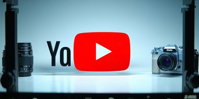 Propriété de YouTube parmi les GAFAM illustrée de manière réaliste en 8K avec une composition cinématographique.