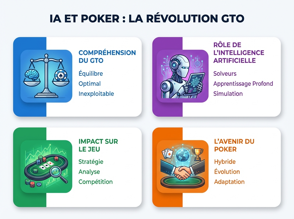 Infographie cheat sheet : Intelligence artificielle et poker : la révolution GTO