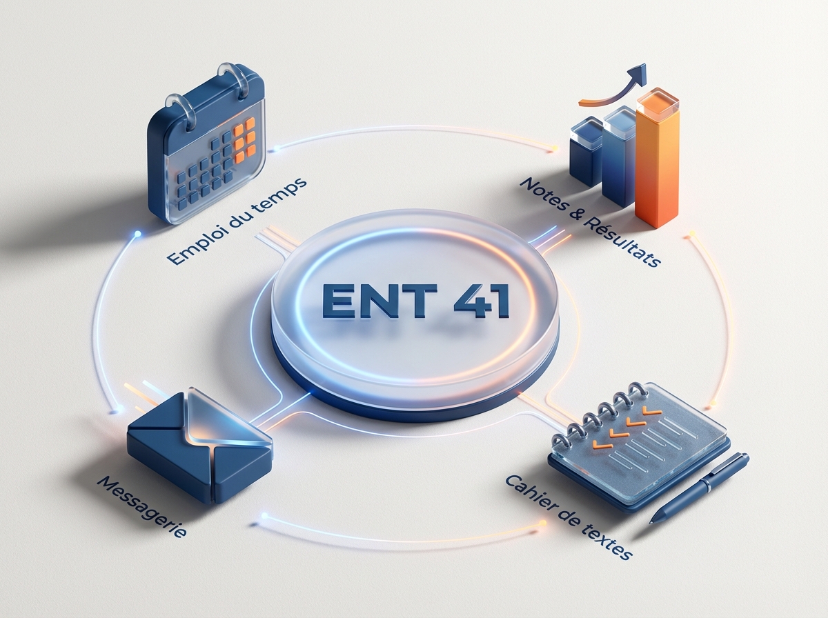 Infographie : ENT 41 : guide pour se connecter et suivre la scolarité